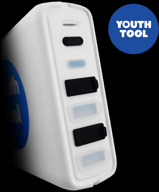 유스툴 배터리단자캡 단자보호캡 배터리단자커버 보조배터리 핸드폰 충전포트 먼지마개 C타입, 블랙&화이트, 20개