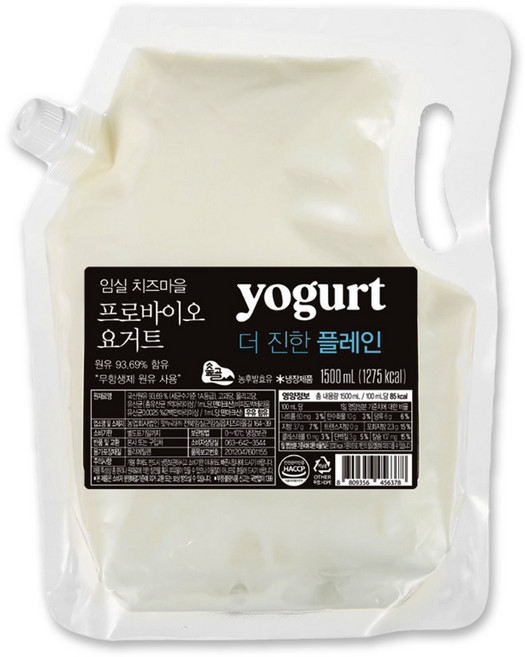 임실치즈마을 숲골 프로바이오 수제요거트, 1.5kg, 1팩, 플레인