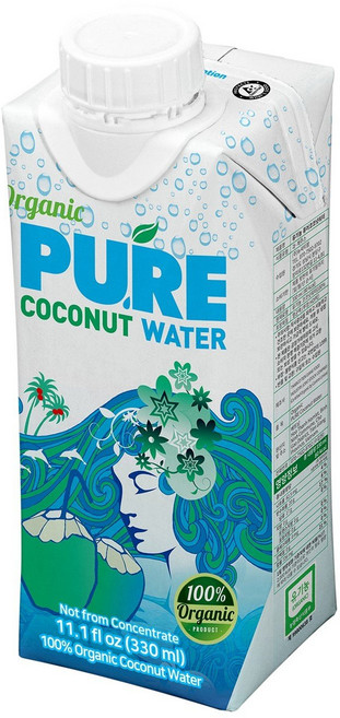 유기농 퓨어 코코넛 워터, 12개, 330ml