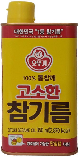 오뚜기 고소한 참기름 캔, 350ml, 2개
