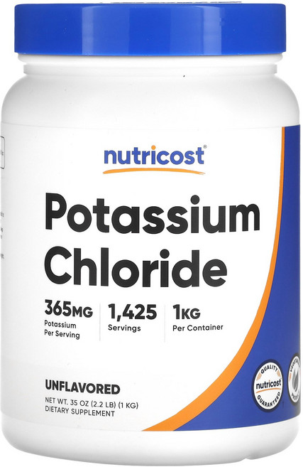 Nutricost 포타슘클로라이드 무맛 1kg(2.2lb) Nutricost (뉴트리코스트), 1개, 1kg