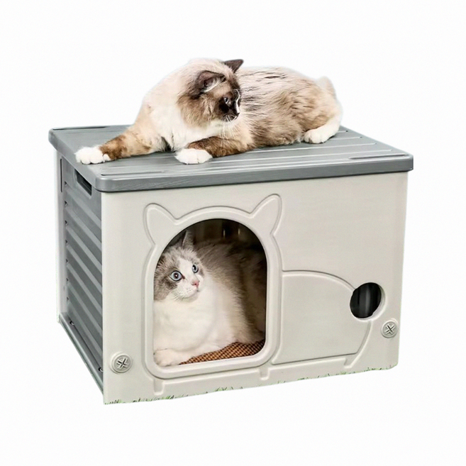 그램도그 길고양이 여름집 고양이 하우스 숨숨집, 1개, 그레이