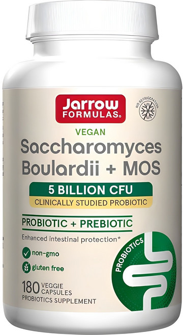 Jarrow FORMULAS 賈羅公式 布拉酵母菌&甘露寡糖益生菌素食膠囊, 180顆, 1罐