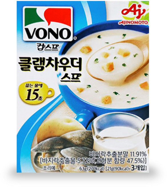 보노스프 클램차우더 스프 3p, 63g, 5개