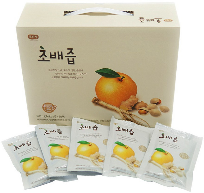초산정 한상준 초배즙 120ml 30팩 도라지배즙에 오곡명초를 더한 식초배즙, 30개