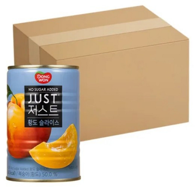 동원 저스트 노슈가 황도 슬라이스, 400g, 24개