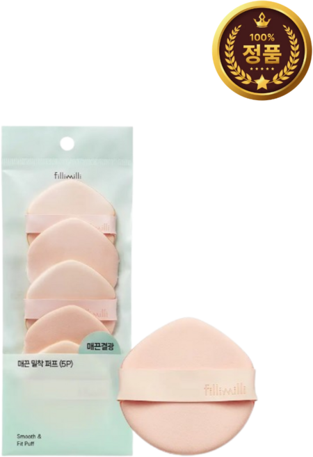 필리밀리 매끈 밀착 퍼프 5P, 1세트, 스킨