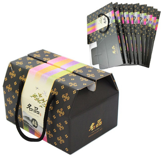 명품 종이상자 한과박스 10p 1호 2호 3호 4호 정육 떡 명절 선물 한과 추석 설 신년 포장, ( 3호 26x19.5x14cm )