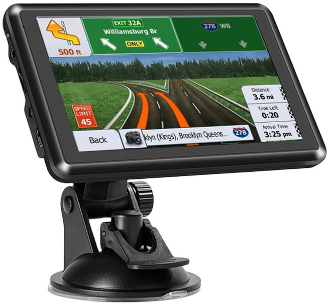 GPS 자동차 차량용 경보 TF 휴대용 미니 네비게이터 모니터 송신기 알림 과속 터치 음성 USB 스크린 5 FM 인치 HD, us