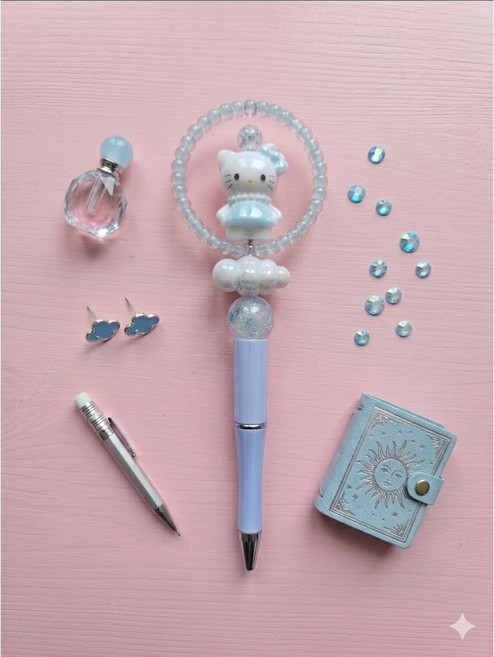 동대문 볼펜꾸미기 완제품, 1개, 구름위에고양이(하늘)