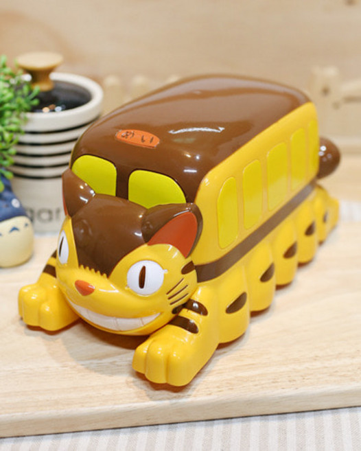 토토로 2단 입체 고양이버스 어린이 소풍도시락통, 1개, 혼합