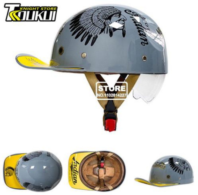 남녀공용 오토바이 하프 헬멧 야구 모자 사이클링 헬멧 신제품, 55) QKE005-13-XL