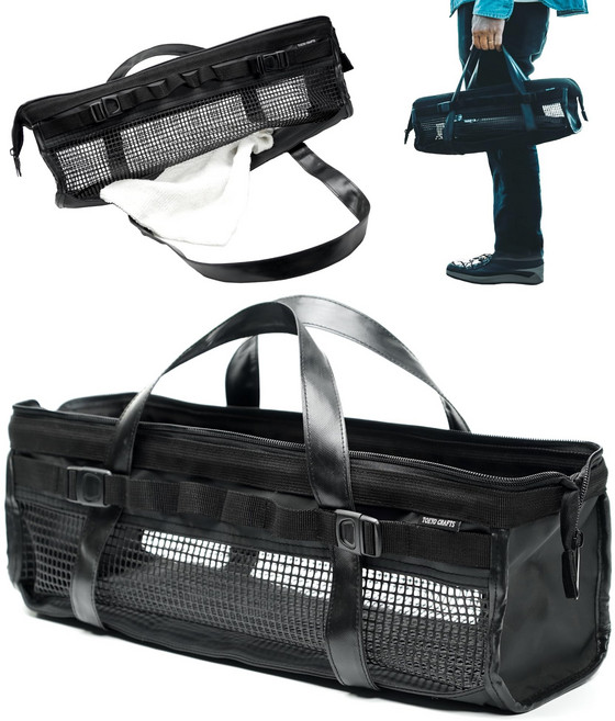 TOKYO CRAFTS 40 cm 에어 드라이 페그 케이스 라운드 세탁 가능 방수 이중 바닥, 01 빠른, 05 Coffee 70x70cm