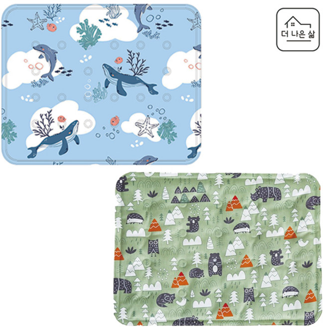 [냉감200%] 푸플린 애견쿨매트 강아지 고양이 반려견 쿨젤매트 냉감 여름, 숲속동물 디자인, 1개