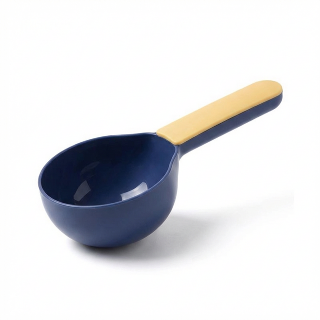 강아지 스푼 고양이 스푼 사료숟가락 반려동물 사료스푼 파스텔 사료 스푼 투톤 사료 스쿱 애견 숟가락 샤료스푼 강아지 고양이, 1개, 블루 + 옐로우