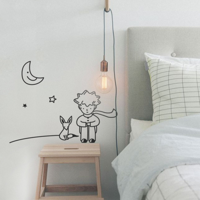 어린왕자 스티커 인테리어 그래픽 스티커, 다크그레이