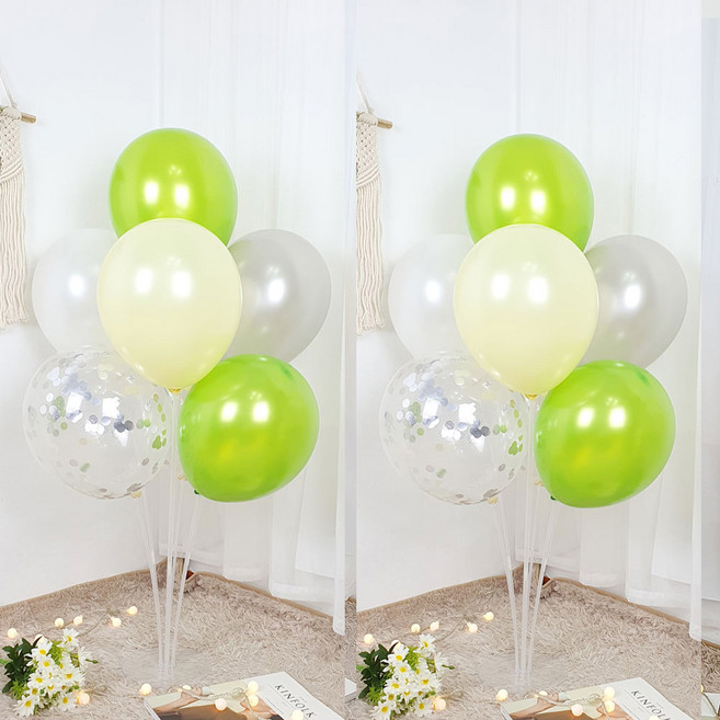 파티앤온 풍선꽂이 펄풍선 스탠드 장식 세트, 2개, 7.라임보리 반짝