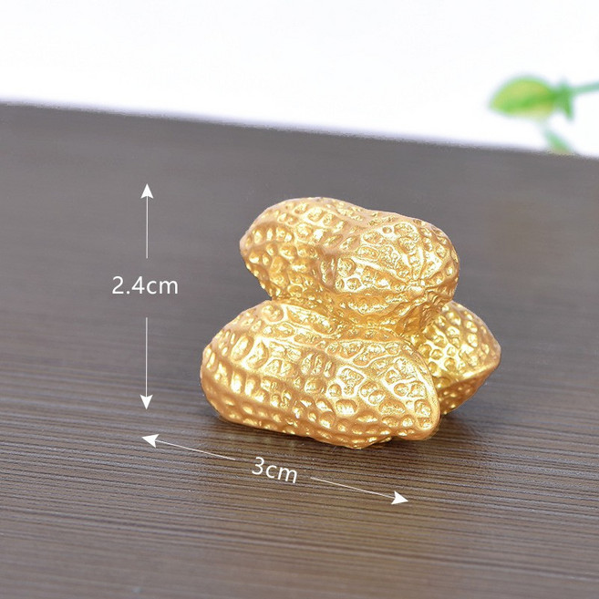 【微景小舖】財源滾滾 新年金色配件 金元寶 搖錢樹 葫蘆 金幣 蛋糕烘焙裝飾擺設 微景觀 居家裝飾園藝造景 金磚, 12號金花生