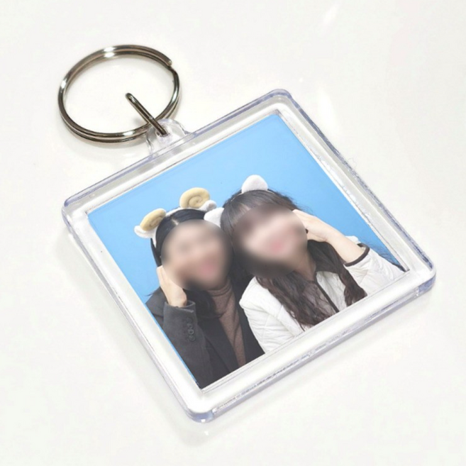 아크릴 사진 키홀더 정사각 투명 대형