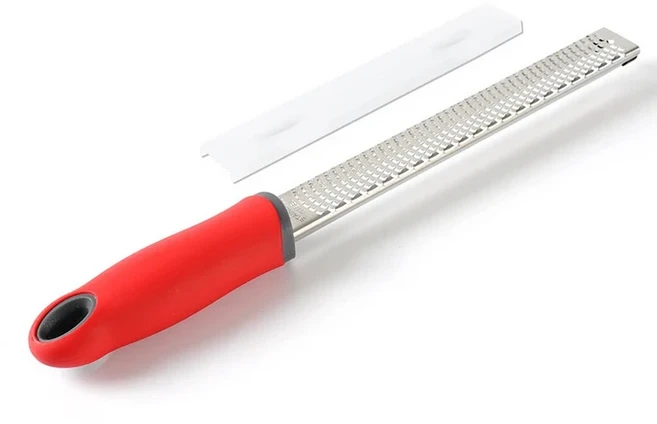 스테인레스 스틸 치즈 강판 및 레몬 제스터 보호 커버 포함 초콜릿 과일 강판 슬라이서 4가지 색상 옵션 주, 01 빠른, 02 Red