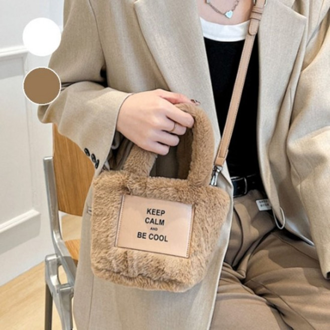 부드러운털 빅패치 포인트 미니 토트백 크로스백 가방 여성토트백 미니손가방