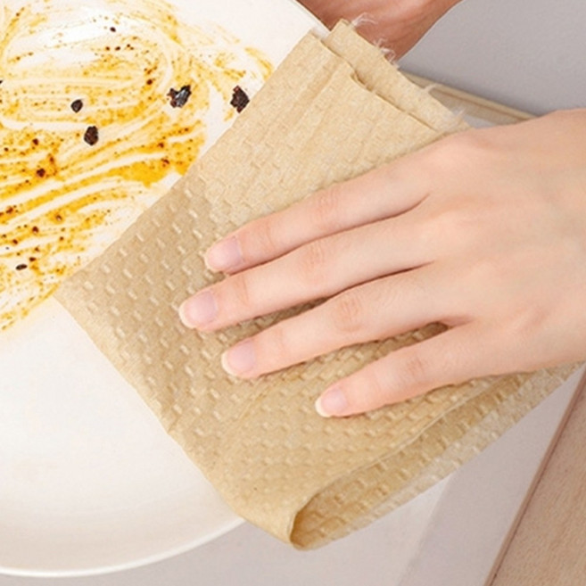 목재펄프 빨아쓰는 일회용 수세미 50매 롤형 기름때 제거 행주, 1개, 1세트