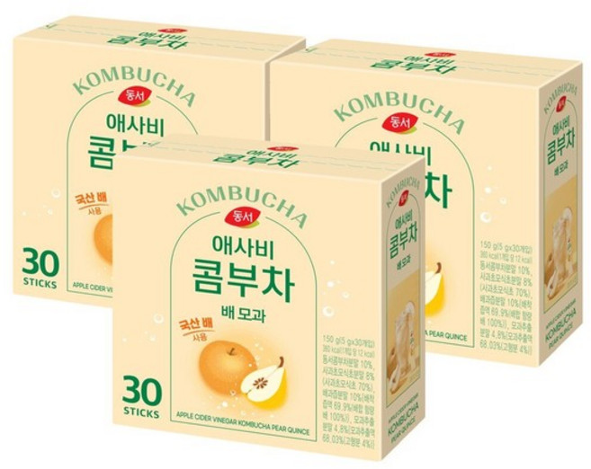 동서 애사비 콤부차 배모과 30T X 3개, 5g