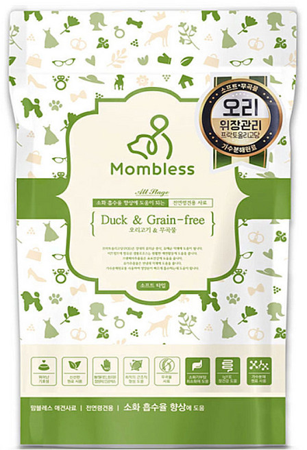 맘블레스 전연령 연어&무곡물 건식사료, 소화기능/췌장개선, 2.5kg, 2개