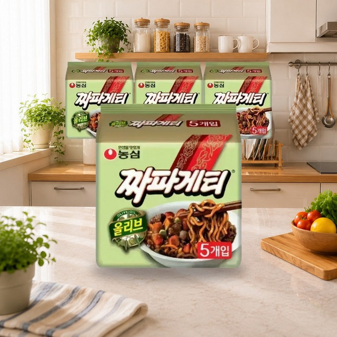 농심 올리브 짜파게티 140g 5입(멀티) 4개, 5개