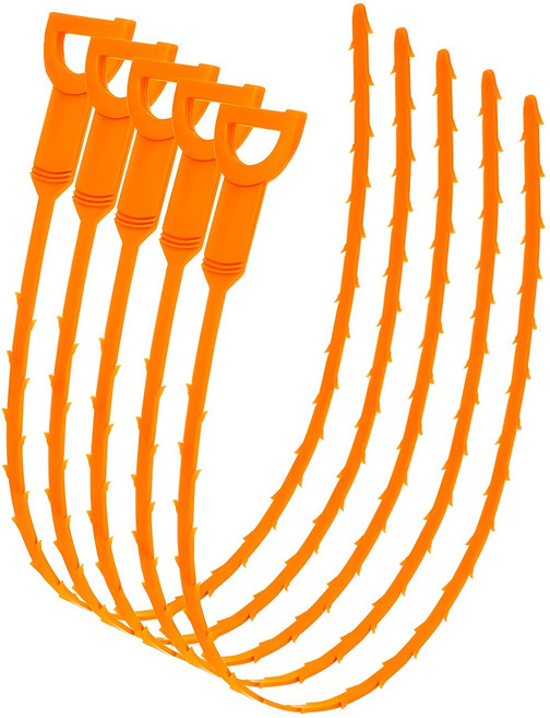 배수구 청소 클리너 후크 5개, 오렌지