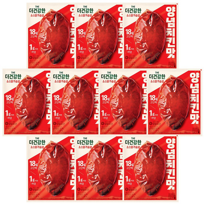 CJ 더건강한 소스닭가슴살 양념치킨맛, 10개, 100g