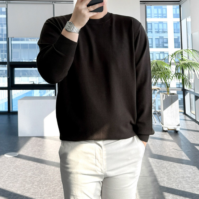 룩플레인 부드러운 워셔블 비스코스 헤라시 라운드 니트 20color