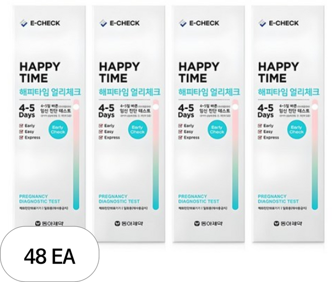 동아제약 해피타임 얼리체크 임신테스트기, 1개입, 48개