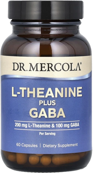 Dr. Mercola l-테아닌 + 가바 캡슐 60정, Dr Mercola l테아닌  가바 캡슐 60정, 1개 - 쿠팡