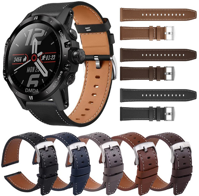 어반스 갤럭시 워치 스트랩 7 6 5 4 3 가죽 시계줄 20mm 가죽줄 시계줄, 다크브라운, 1개