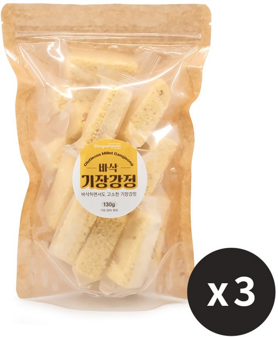 워니네 바삭하고 담백한 기장강정(130g) 건강과자 간식, 3개, 130g