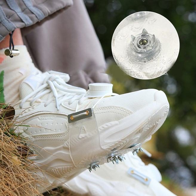 salimm 고탄력 미끄럼방지 원터치 다이얼 사이즈조절 등산 도시형 아이젠, 투명