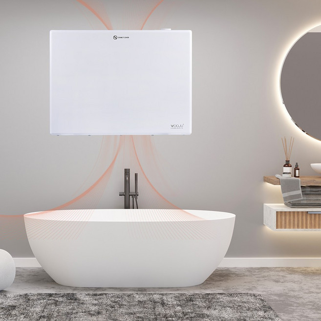 우주플러스 컨벡션 히터 전기 난로 1kw 화장실 욕실 경비실 난방 화이트, WHNC-100