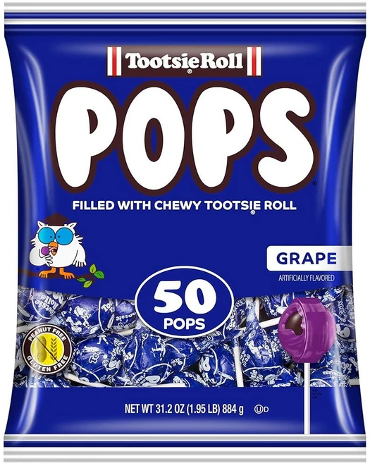 Tootsie Roll 과일 후루츠 투시 팝스 단일 맛 가방 체리 롤리팝과 초콜릿 센터 개별 포장된 하드 캔디 빨간색 사탕 땅콩 무첨가 글루텐 50개입 1팩, Tootsie Pops 싱글 맛 백 - 초콜릿 센터가, 1개 - 쿠팡
