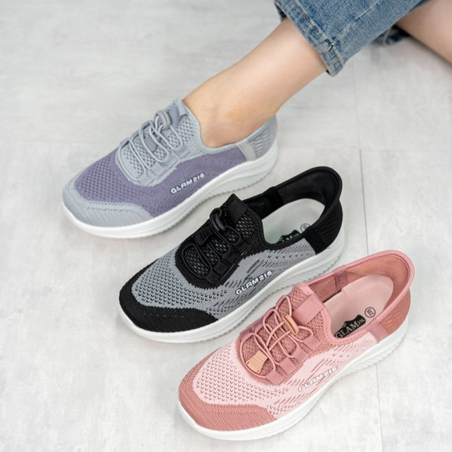 슬립인스 니트 스판 슬립온 가볍고 신기편한 푹신한 중년여성 컴포트화 3cm