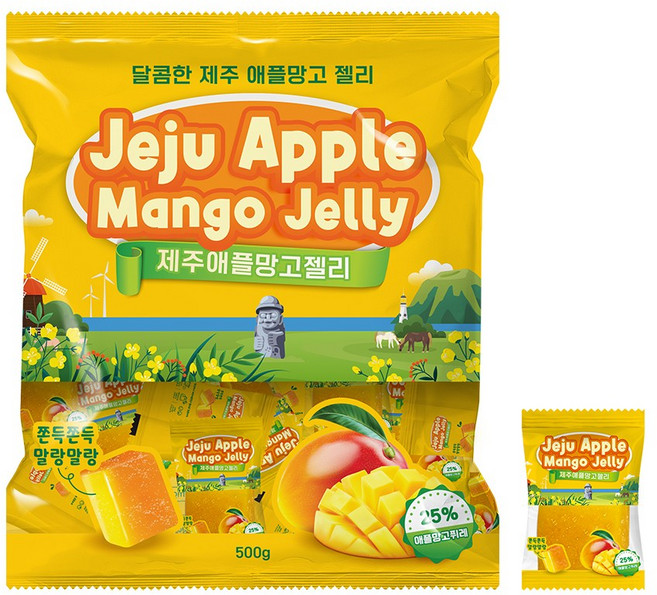 제주 애플 망고 젤리 개별포장, 1개, 500g