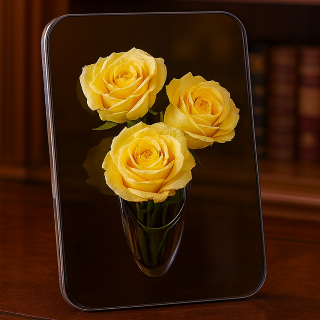 PridePage 깨지지 않는 액자형 아크릴 꽃병, 브라운