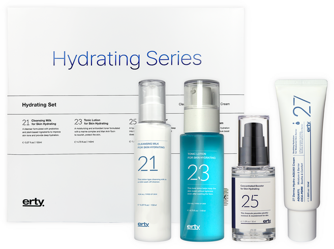 에르띠 하이드레이팅 시리즈 [21클렌징 밀크 150ml + 23토너 140ml + 25앰플 30ml + 27크림 50ml] / 샘플제공, 1세트