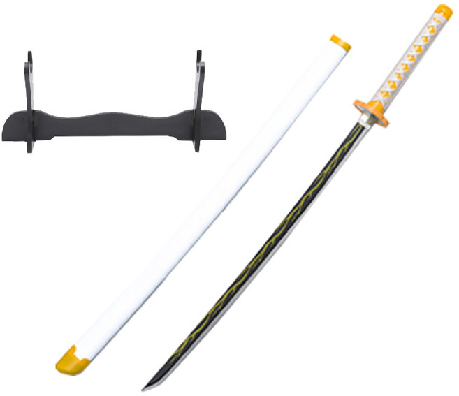 코스프레 검 일륜도 칼 목검 42종 75cm 104cm 거치대 포함, 05_아카 젠이A L-104cm KAL-L05, 1개