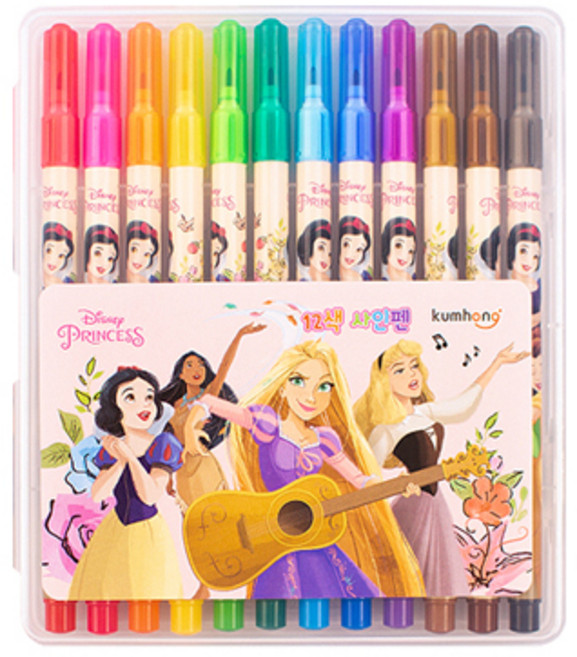디즈니 프린세스 ver2. 12색 사인펜, 단품