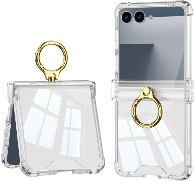 엘디엑크스 투명 핑거링 힌지보호 휴대폰 케이스