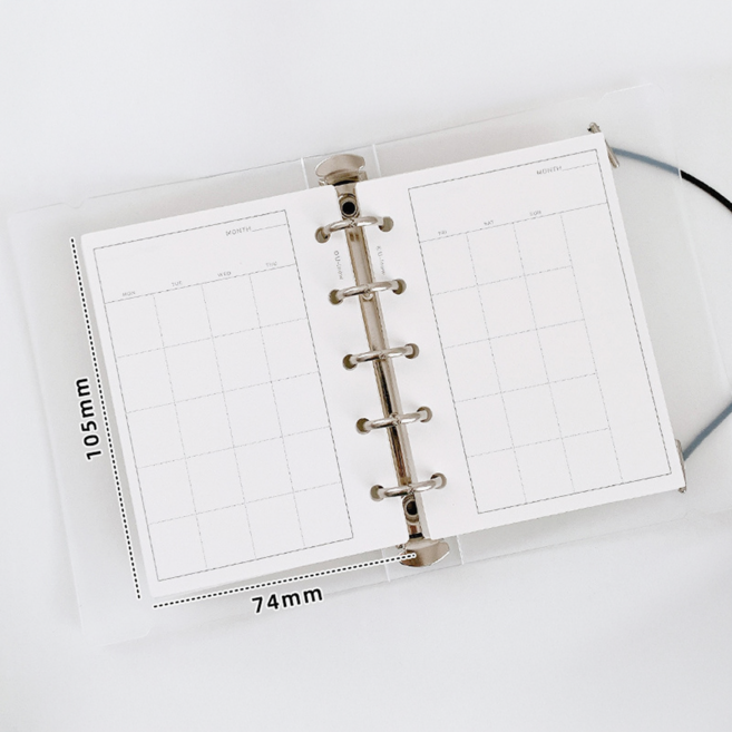 M5 5공 다이어리 고급 먼슬리 월간 속지 내지 50매, 1세트
