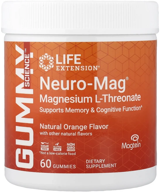 헁복하고 건강하세요 Life Extension Neuro-Mag® 마그네슘 L-트레온산 천연 오렌지 구미젤리 60개 늘 챙기셔야합니다, LifeExtensionNeuroMag마그네슘L트레온산, 1개 - 쿠팡