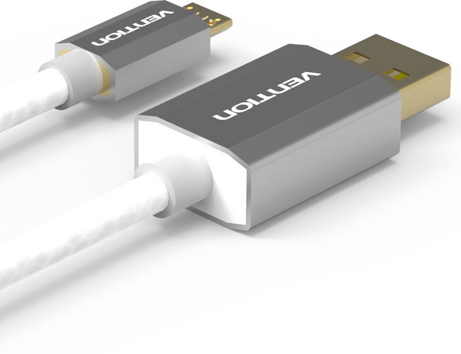 벤션 메탈쉘 마이크로 5핀 to USB A 케이블, 1개, 실버, 1m