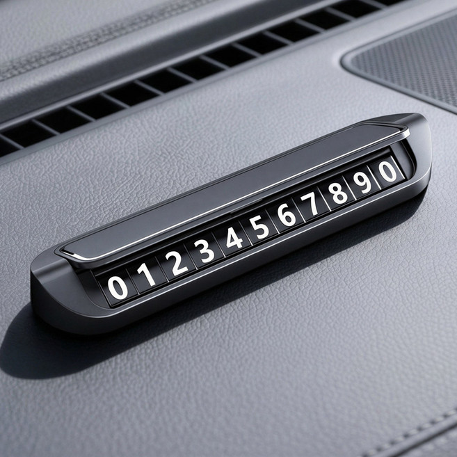 멜틱 원터치 차량용 주차 번호판, 1개, 블랙